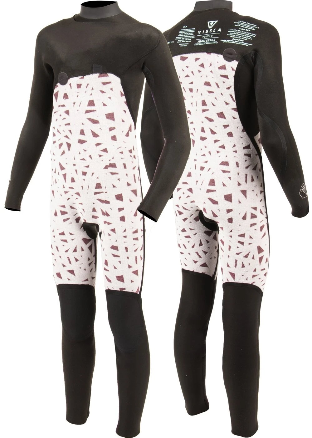 Vissla High Seas Boys Fire 4-3 Full Chest Zip Wetsuit 6 Vissla High Seas Boys Fire 4-3 Full Chest Zip Wetsuit - Image 4