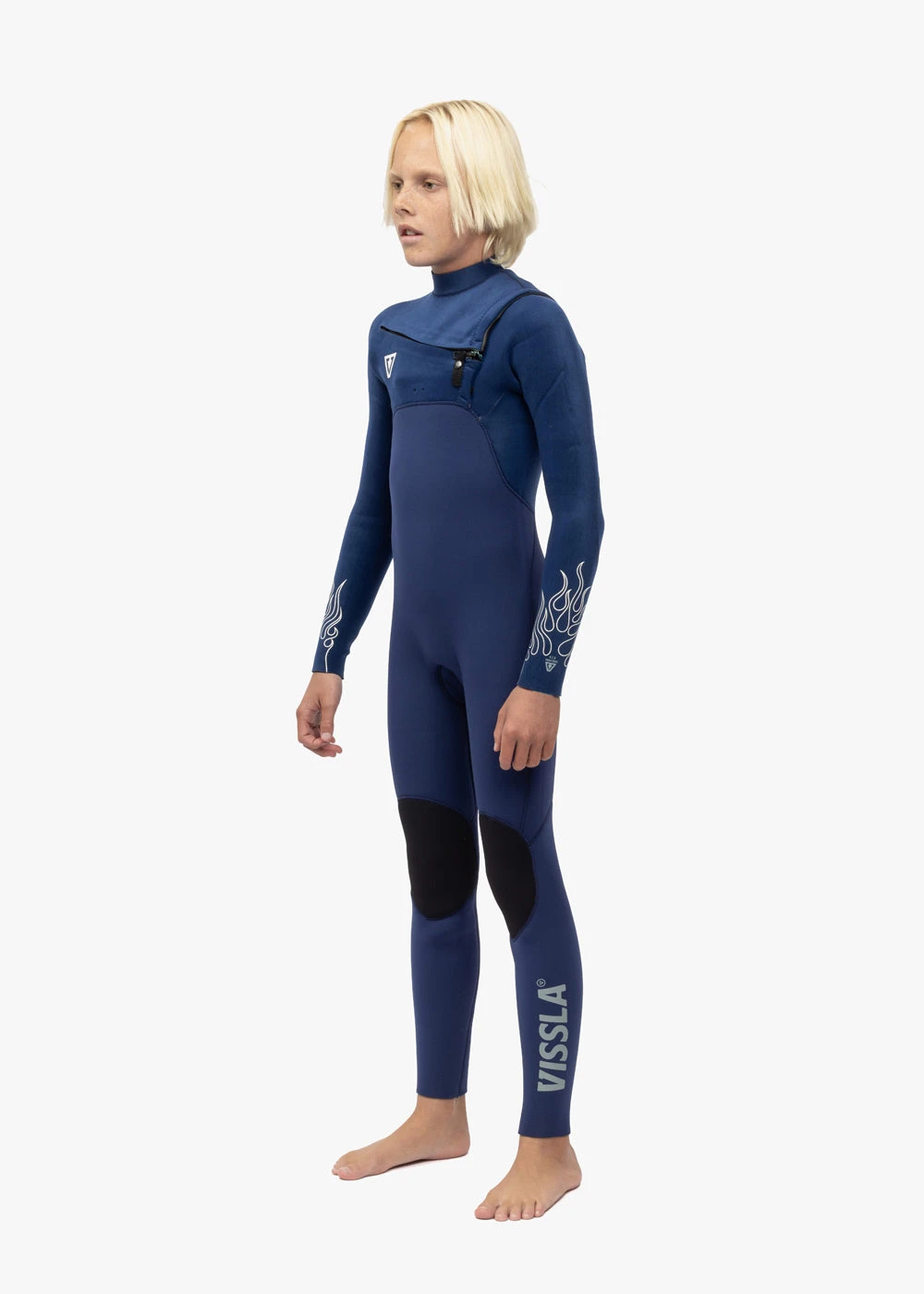 Vissla High Seas Boys Fire 4-3 Full Chest Zip Wetsuit 4 Vissla High Seas Boys Fire 4-3 Full Chest Zip Wetsuit - Image 2